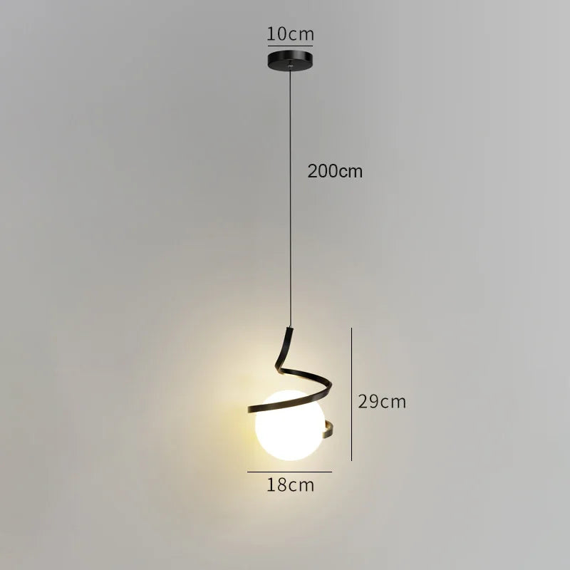 Nordic Spiral Globe LED Pendant Light