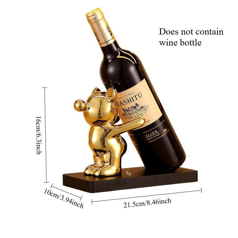 Teddy Bear Liquid Metal Wine Rack