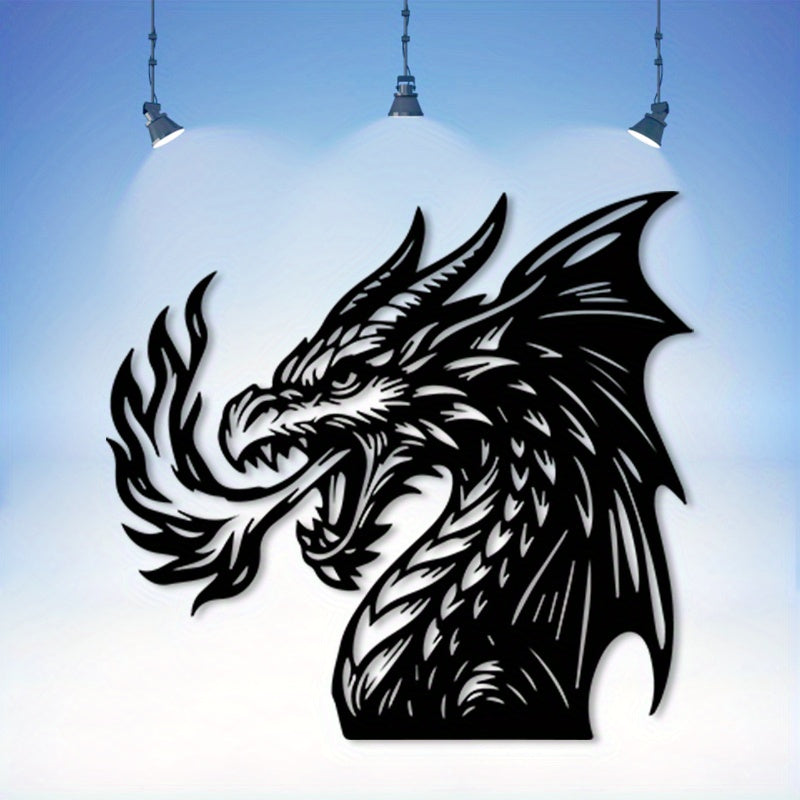 Flaming Dragon Metal Wall Art