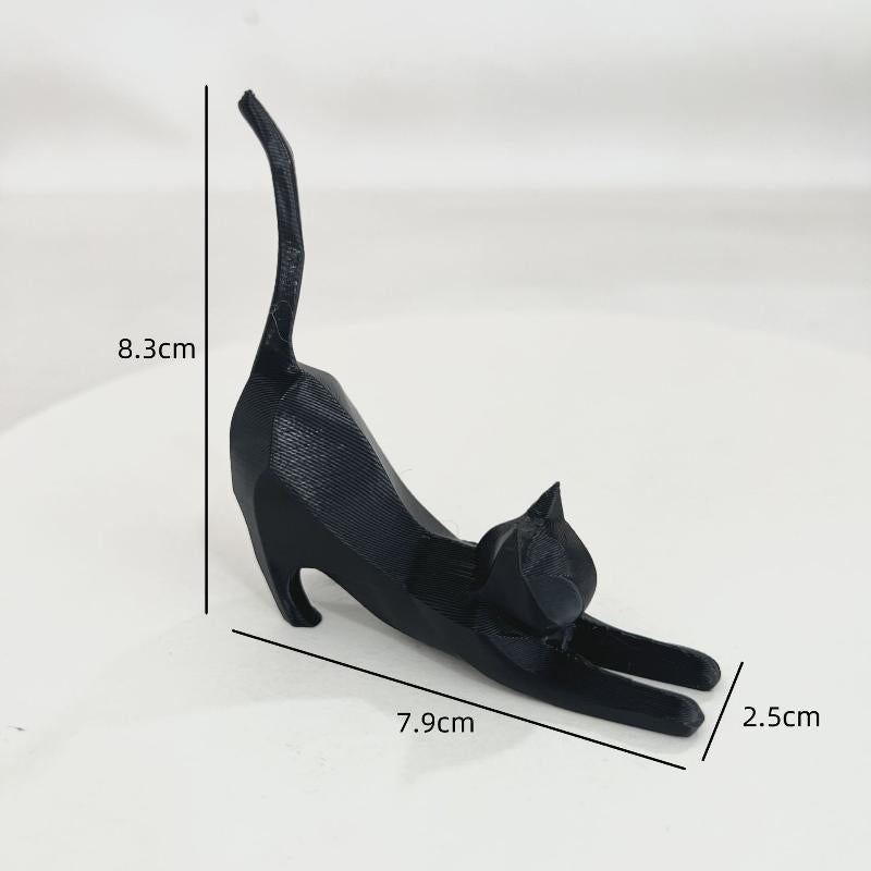 Nordic Geometric Stretching Cat Shelf Sculpture