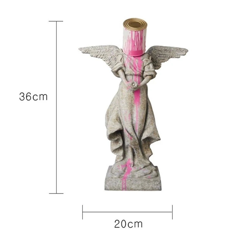 Victory Statue with Paint Flow Sculpture