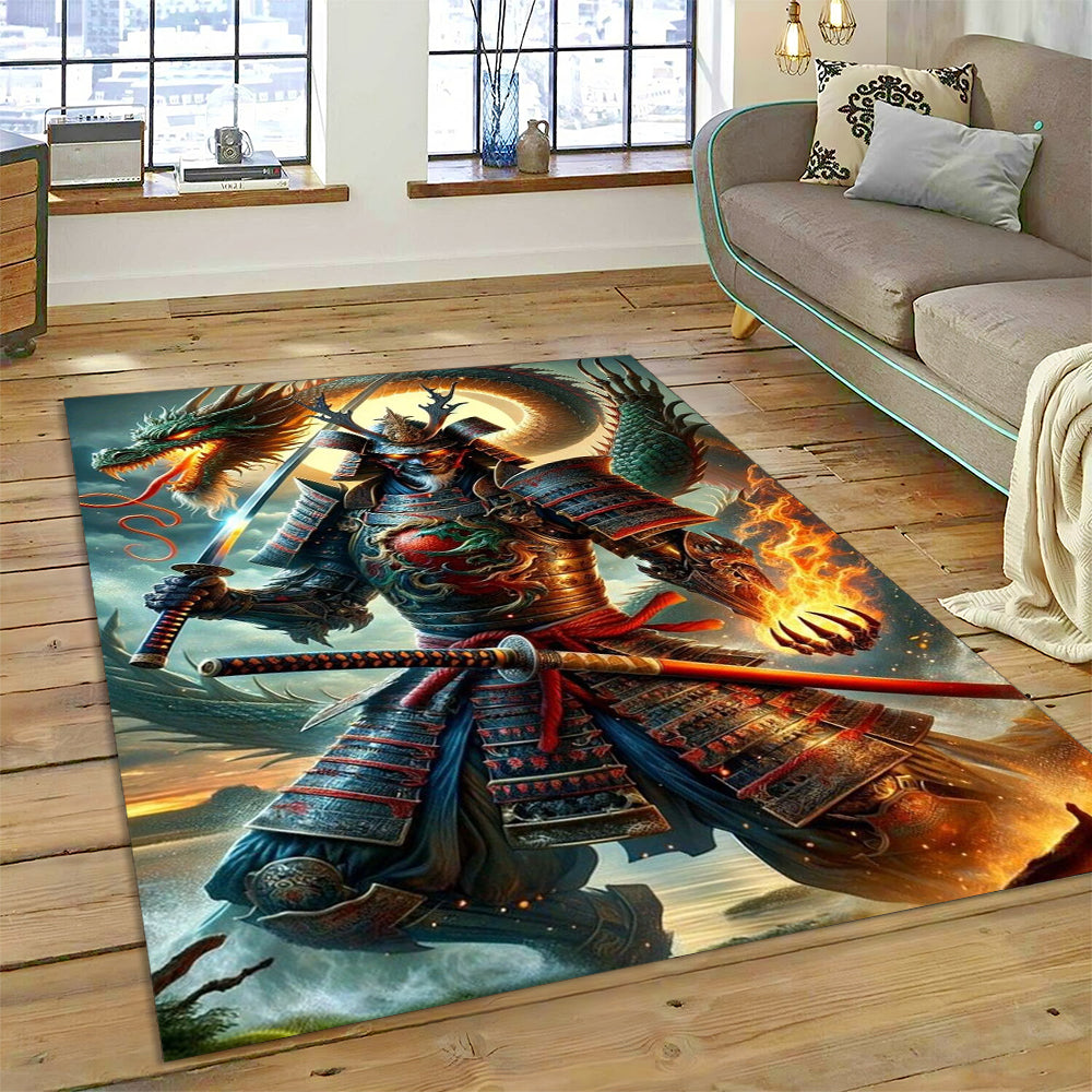 Samurai Fire Storm Area Rug