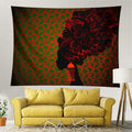 Crimson Damask African Woman Tapestry