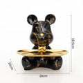 Luxury Marble Teddy Bear Tray Statue