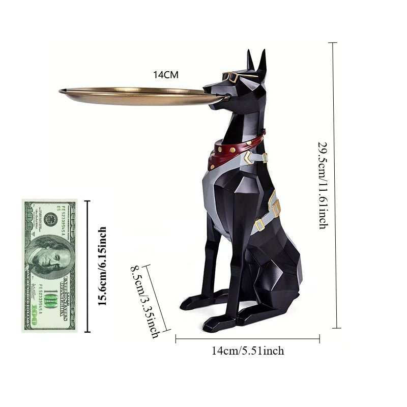 Geometric Doberman Butler Tray Sculpture