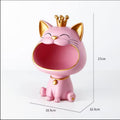 Cute Cat Crown Storage Bowl Statue