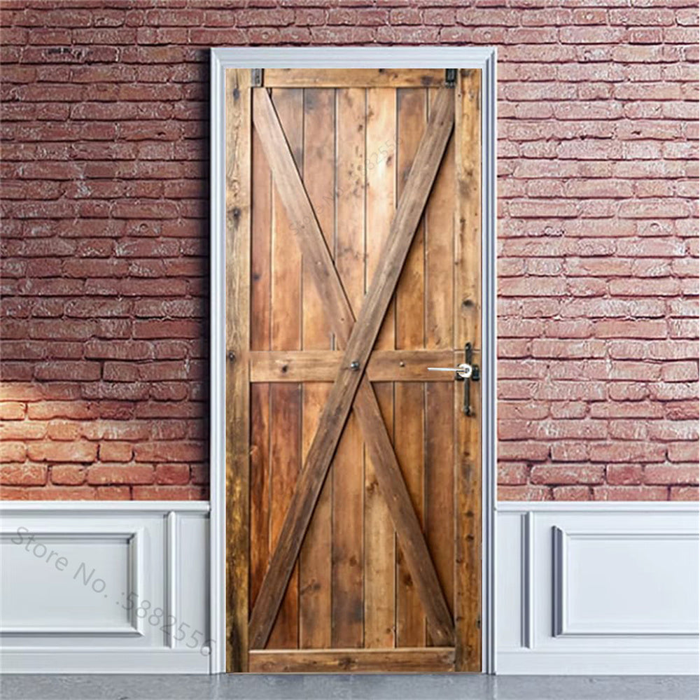 Classic Wooden 3D Optical Effect Door Sticker