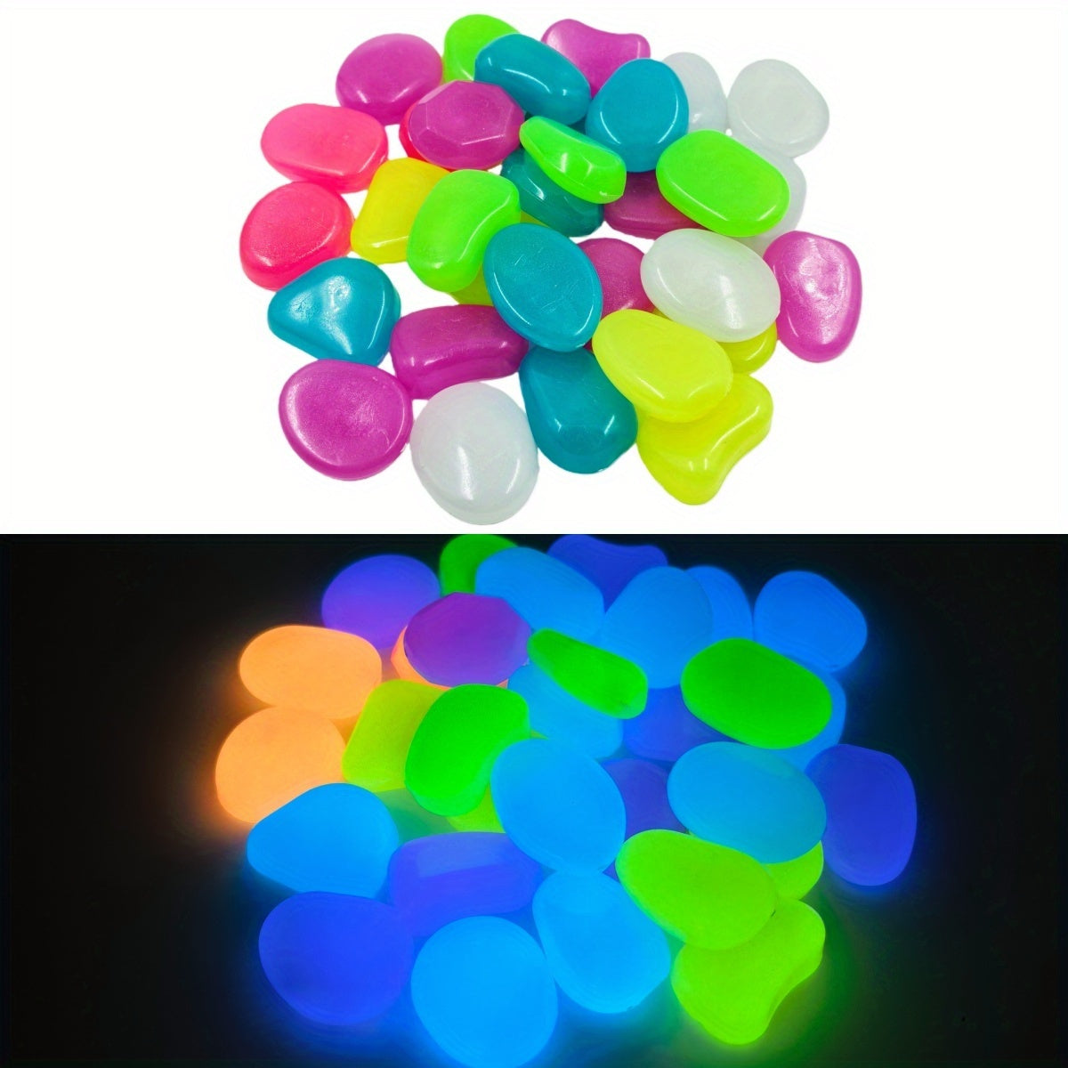 20PCS Large Glow Pebbles Garden Decoration