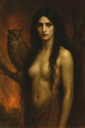 Lilith and the Owl Canvas Wall Art