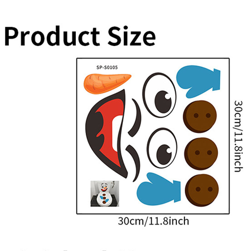 Snowman Toilet Decoration Sticker Set