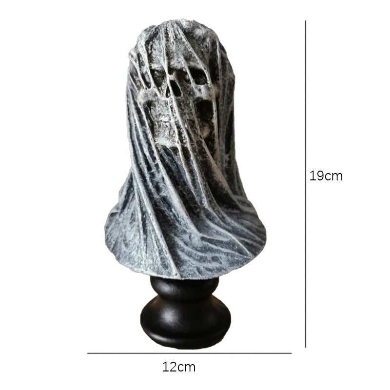 Grim Reaper Veiled Skull Statue