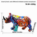 Abstract Graffiti Rhino Sculpture
