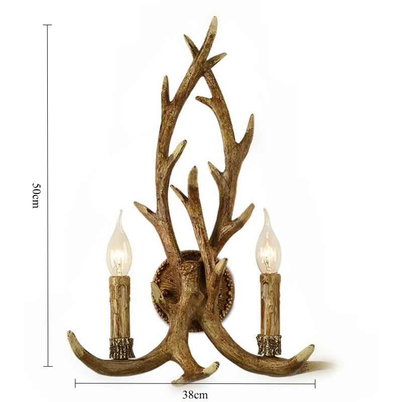 Rustic Deer Antler Wall Lamp