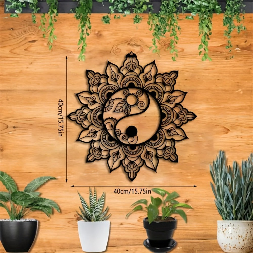 Mandala Yin Yang Metal Wall Art