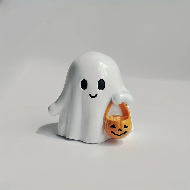Cute Ghost Jack-o'-Lantern Statue
