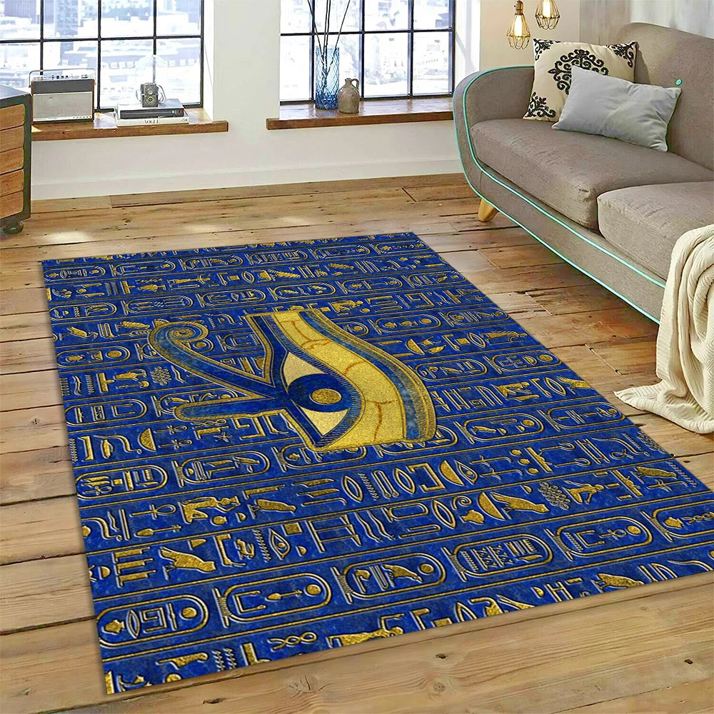 Egyptian Eye of Horus Lapis Lazuli Area Rug