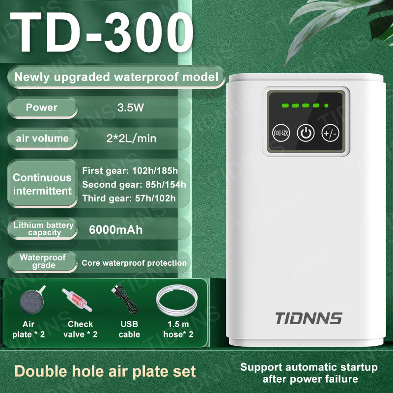 Rechargeable Aquarium Air Pump Oxygenator