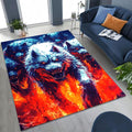 Wolf Fire and Ice Fury Area Rug