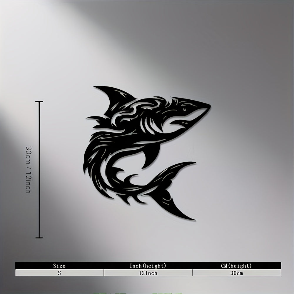 Tribal Shark Metal Wall Art