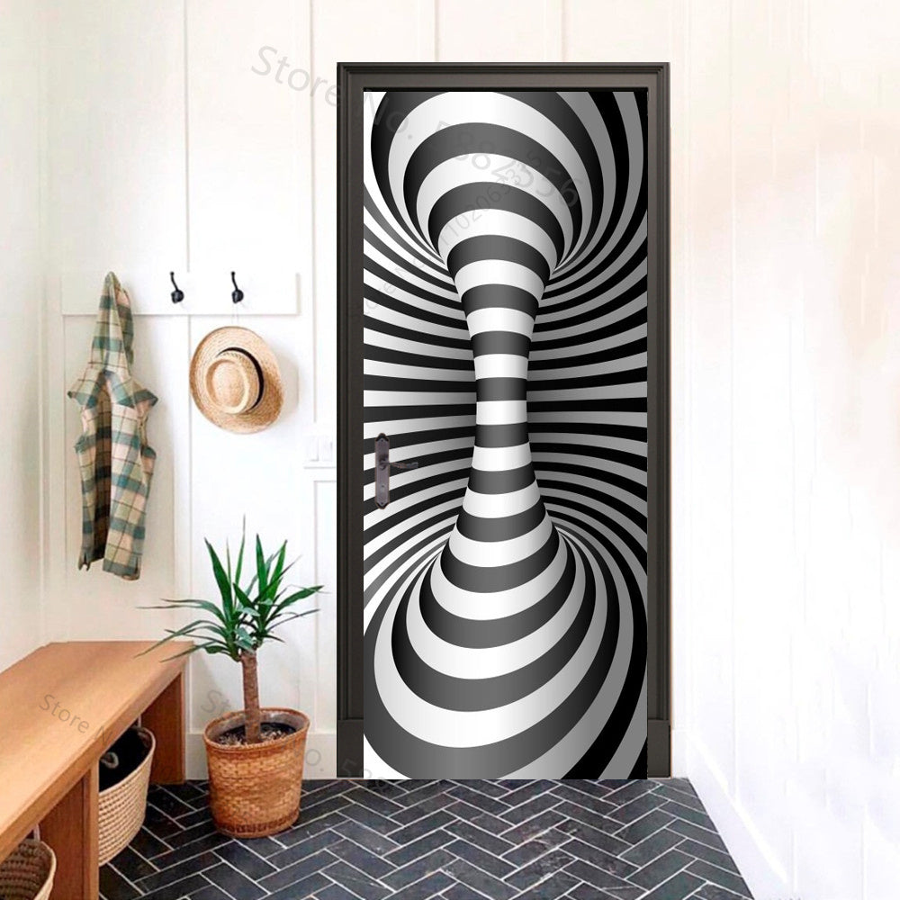 Hypersphere Futuristic 3D Optical Effect Door Sticker