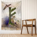 Fehu Eagle and Cat Tapestry