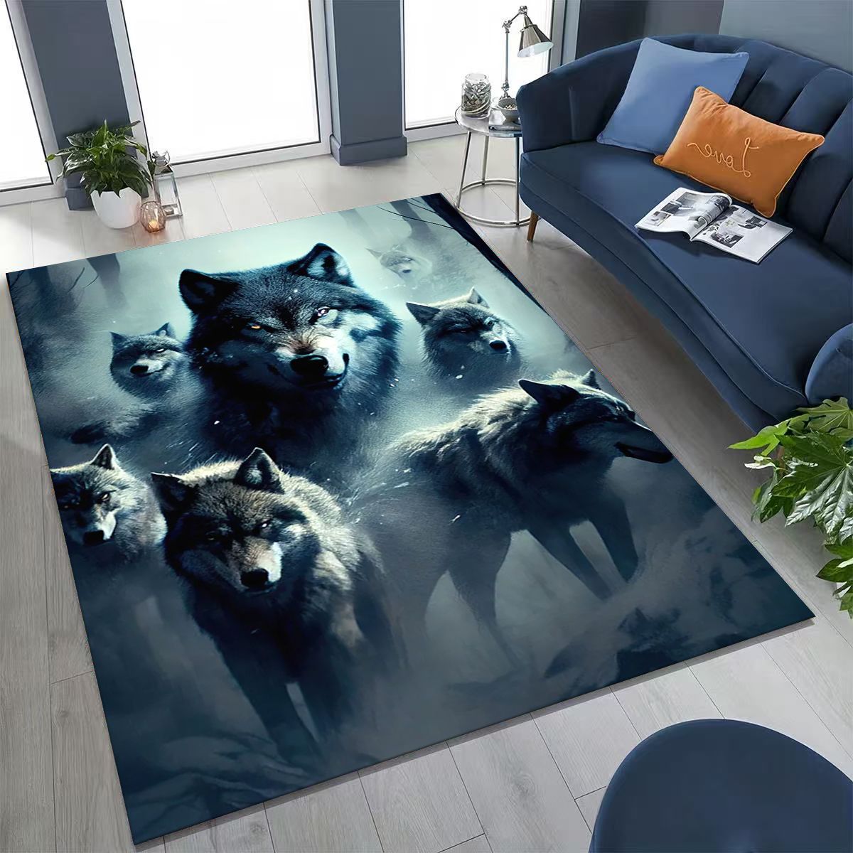 Wolf Shadow Council Area Rug