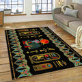 Egyptian Jewel Cartouche Zigzag Area Rug