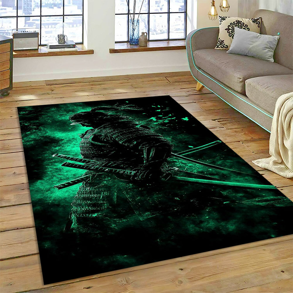 Samurai Emerald Phantom Area Rug