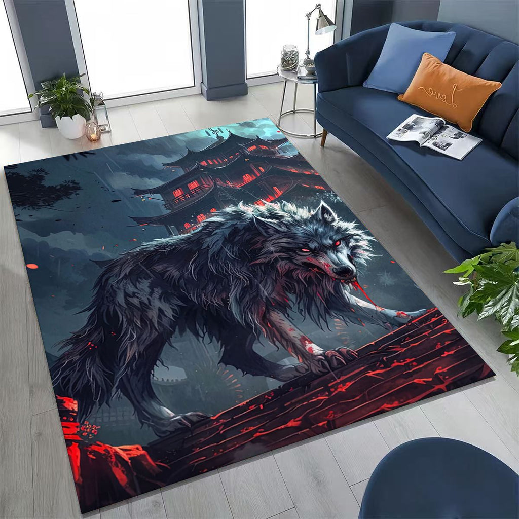 Wolf Red Pagoda Rampage Area Rug