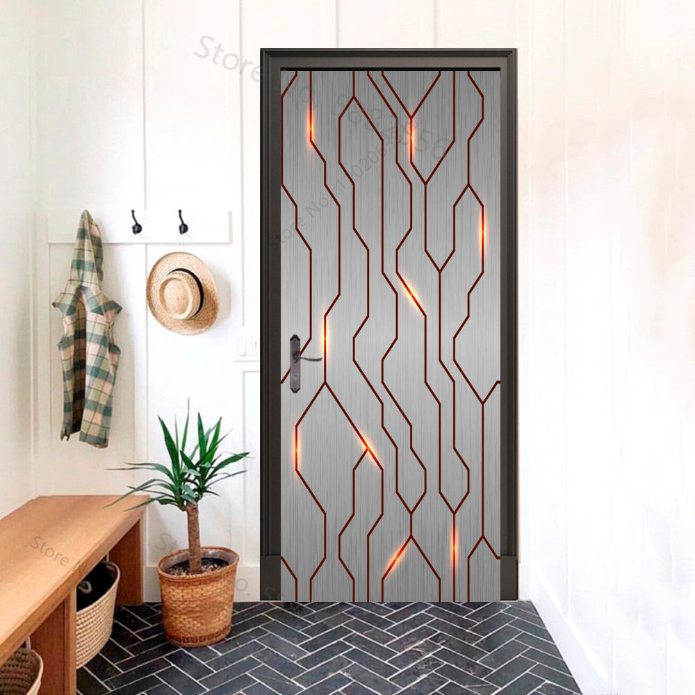 Space Station Futuristic 3D Optical Effect Door Sticker
