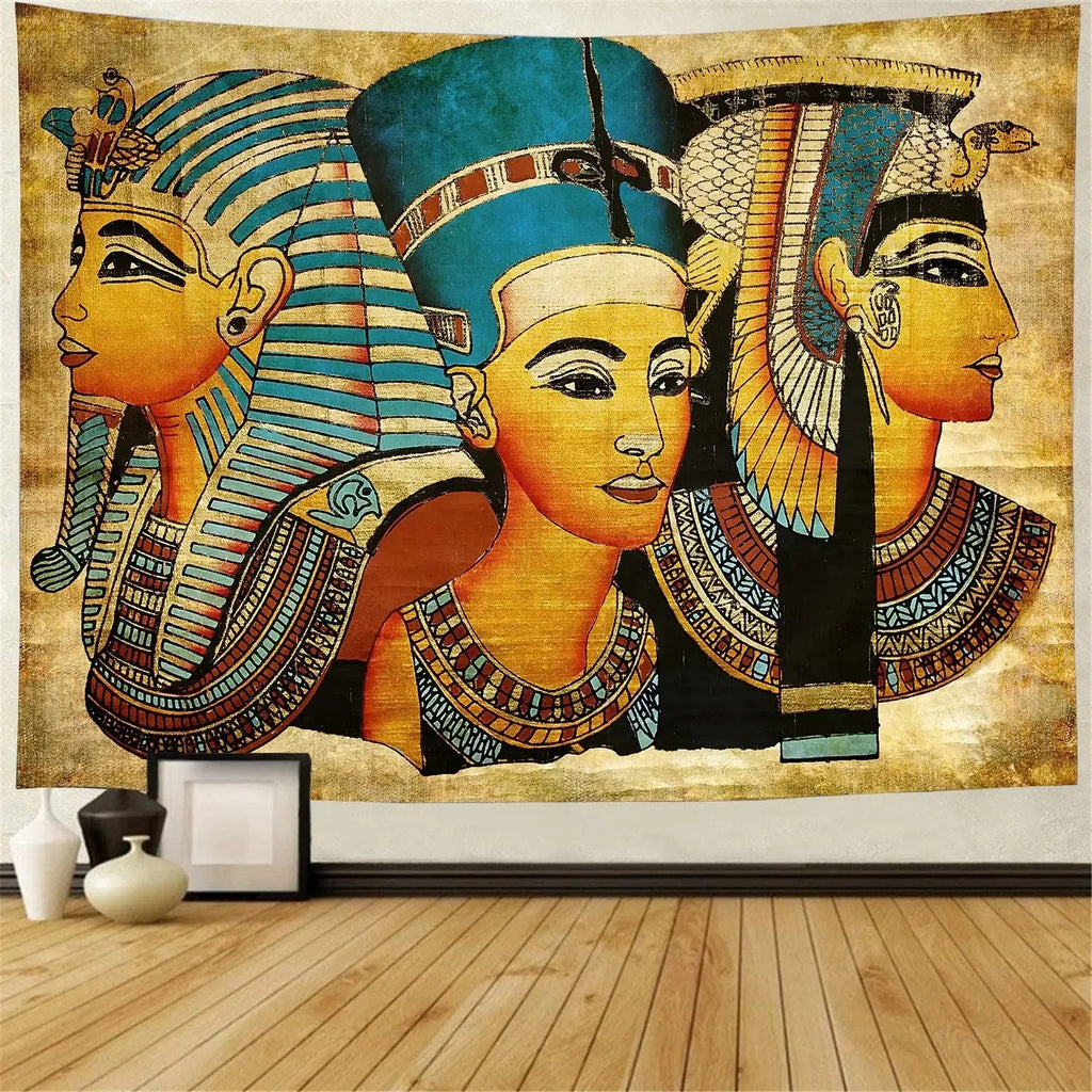 Pharaohs and Queens Triple Portrait Tapestry