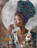 Teal Moonlight Portrait Canvas