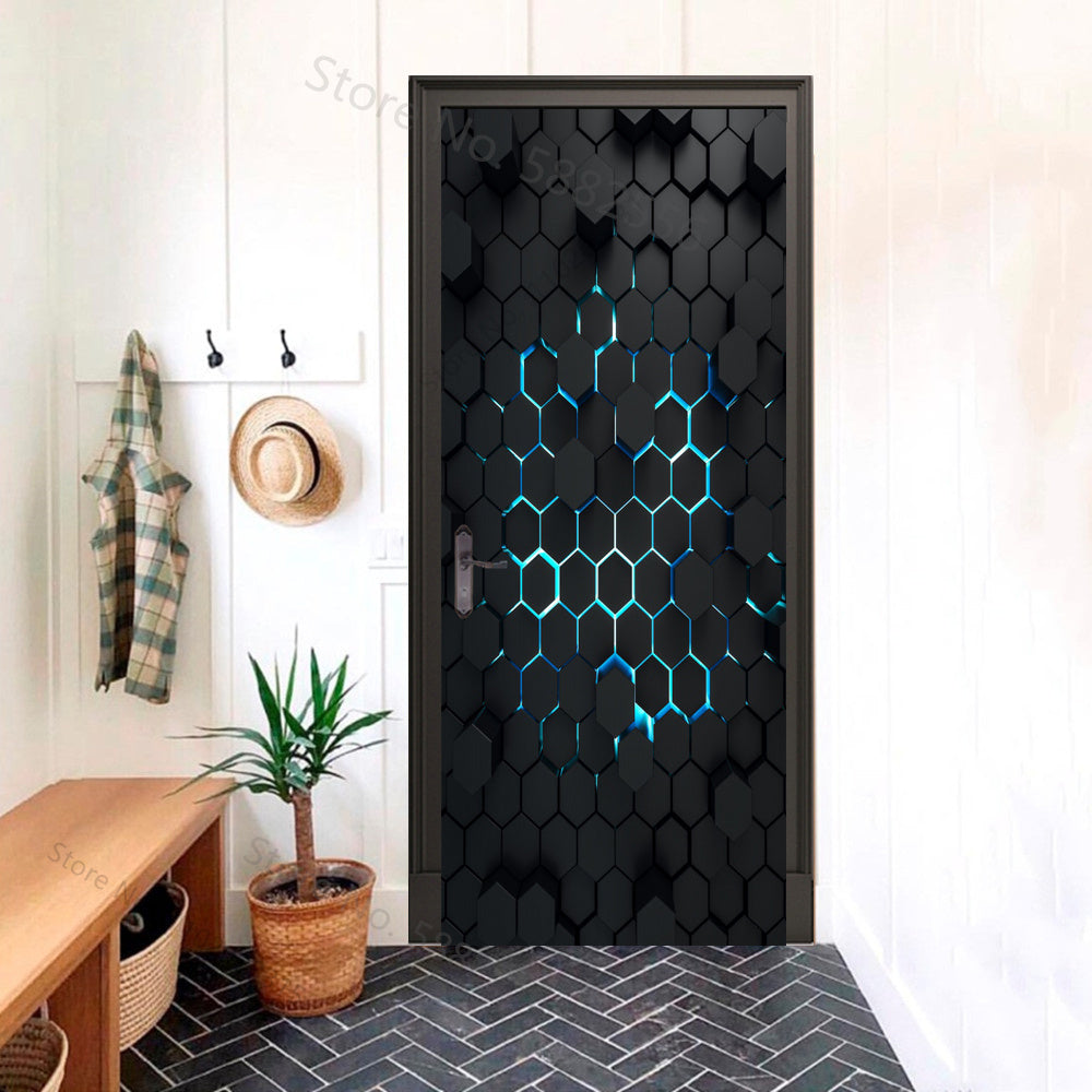Mech Hive Futuristic 3D Optical Effect Door Sticker