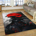 Samurai Raven Red Sun Area Rug