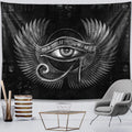 Winged Eye of Horus Silver Tapestry