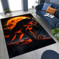 Wolf Blood Moon Rampage Area Rug