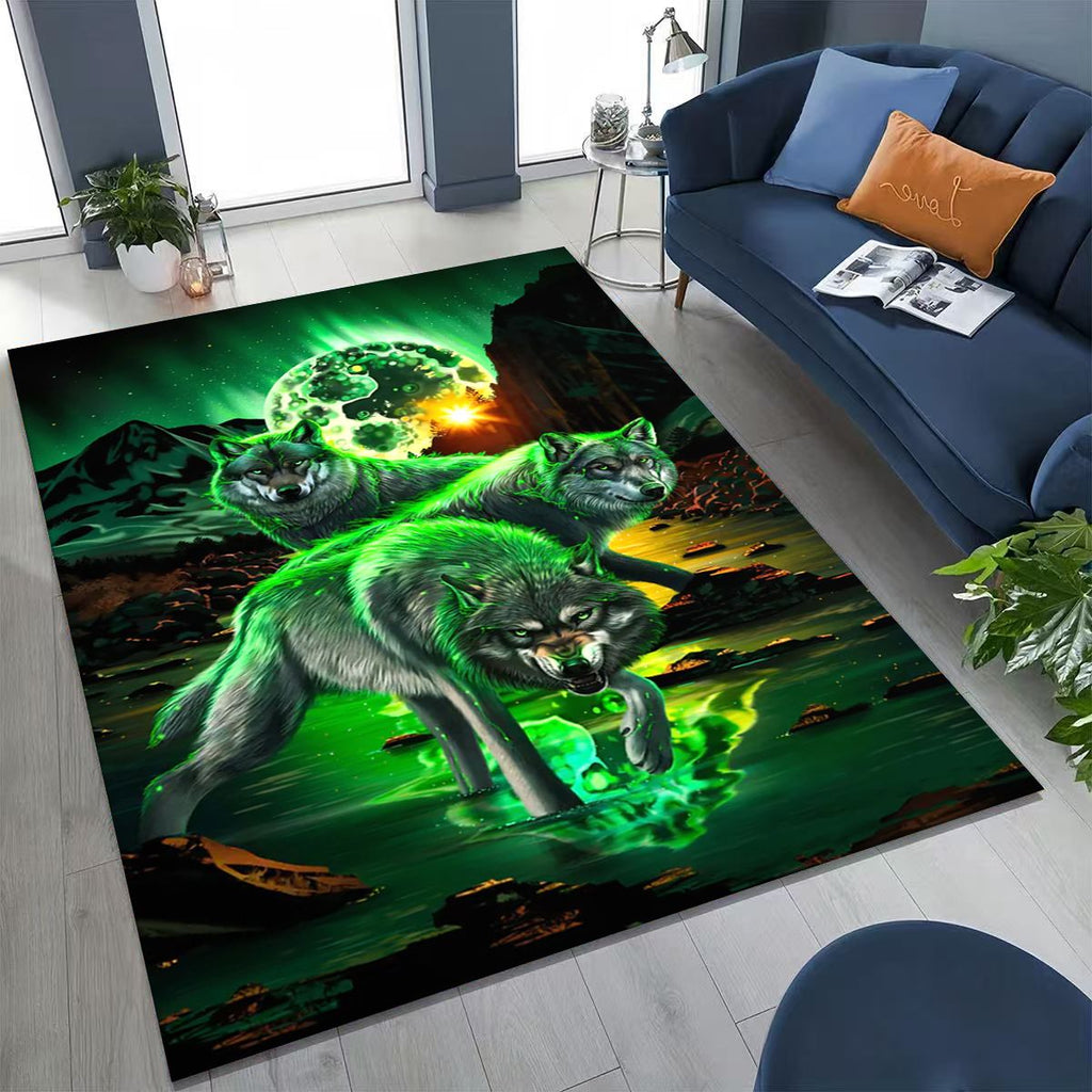 Wolf Jade Moon Pack Area Rug