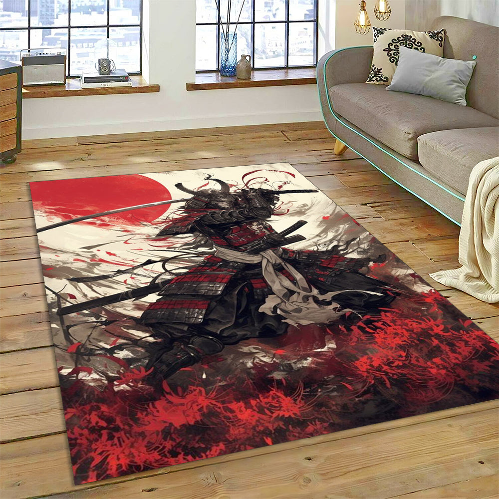 Samurai Spider Lily Wrath Area Rug