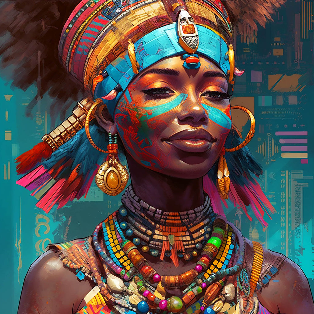 Tribal Radiance African Woman Canvas