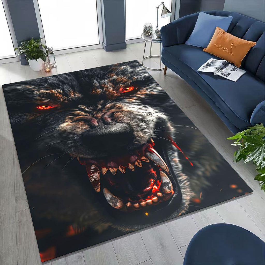 Wolf Hellmouth Close-Up Area Rug