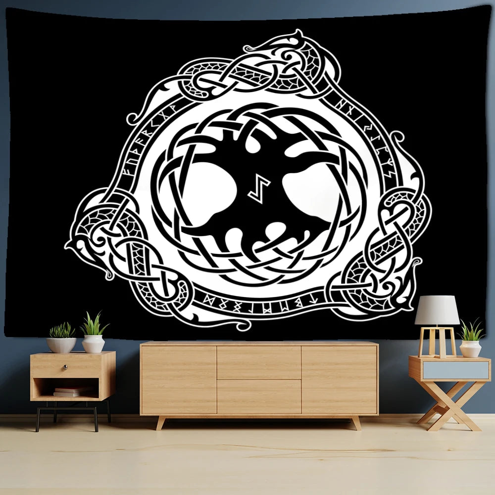 Yggdrasil Dragon Serpent Tapestry