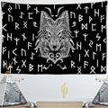 Ornate Wolf Runes Tapestry