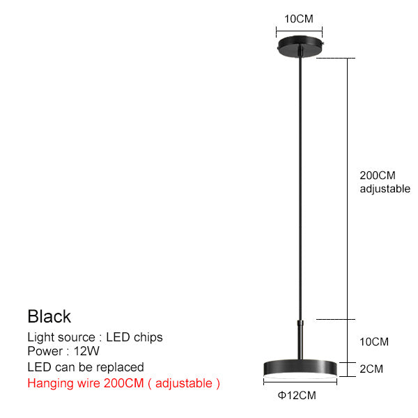 Nordic Minimalist Disc LED Pendant Light