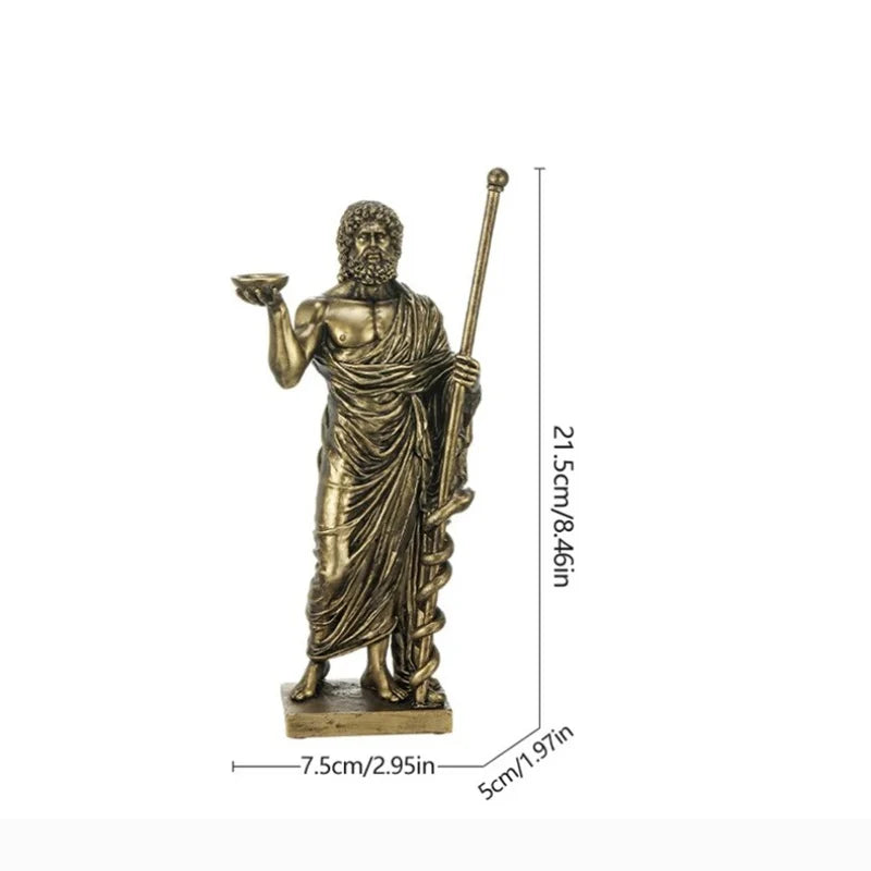 Antique Rod Of Asclepius Statue