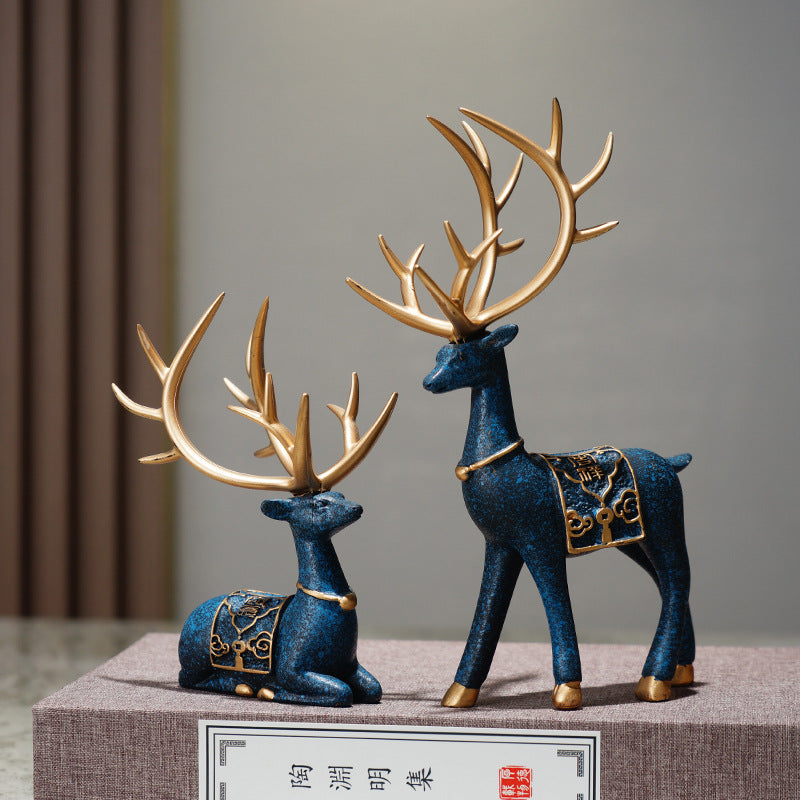 Modern Nordic Mother & Child Deers Statue Set