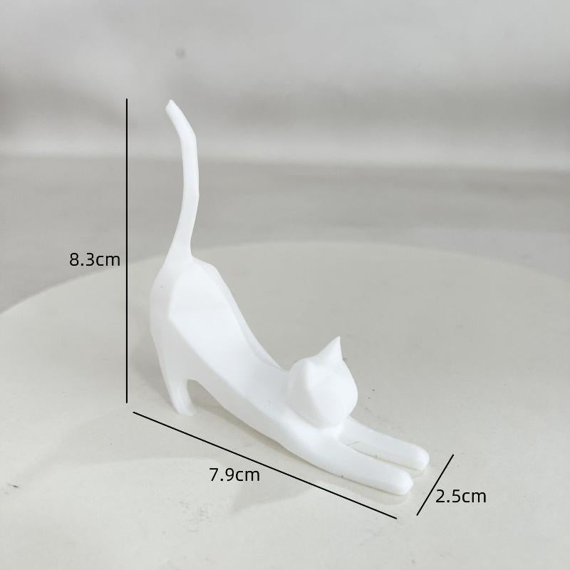 Nordic Geometric Stretching Cat Shelf Sculpture