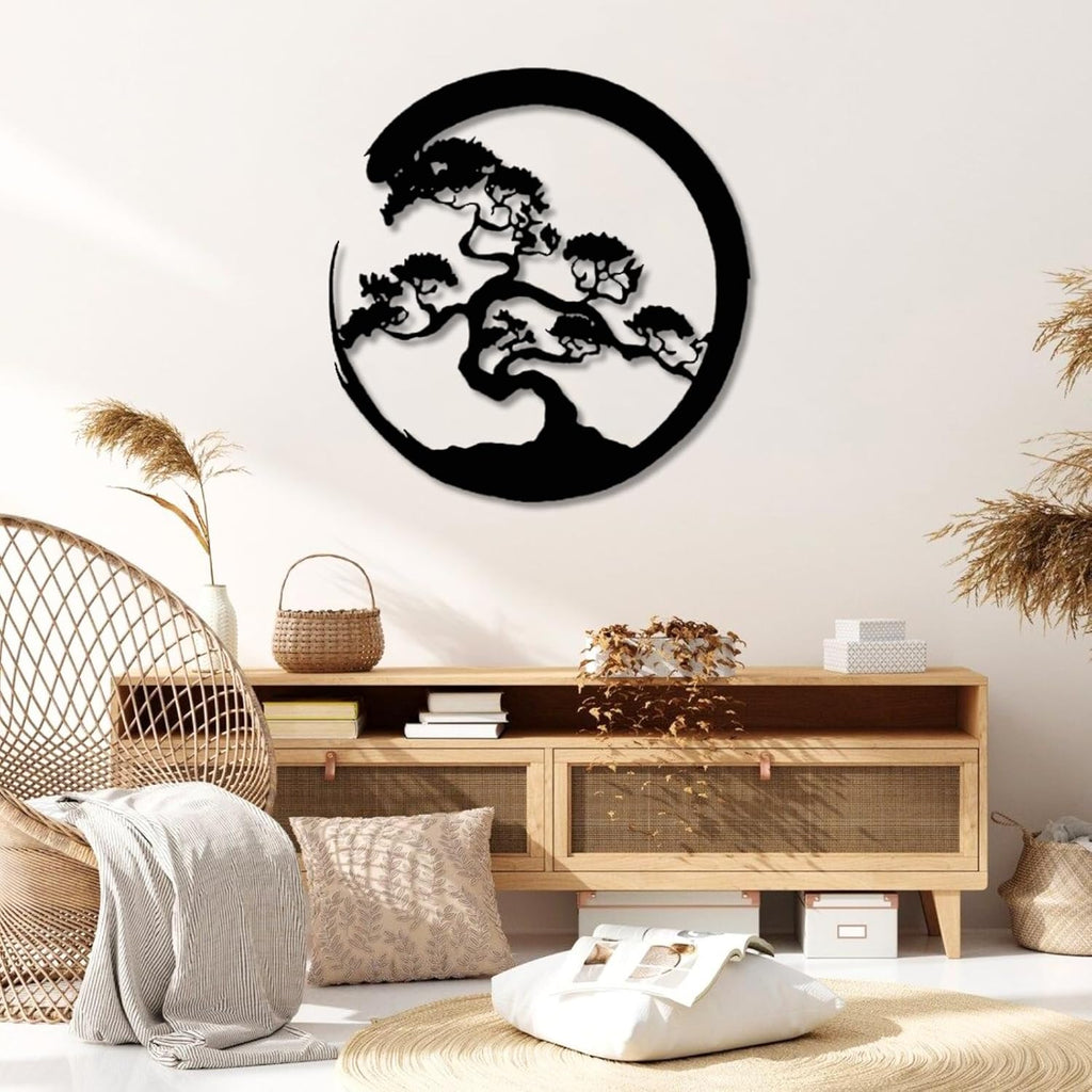 Japanese Bonsai Pine Metal Wall Art