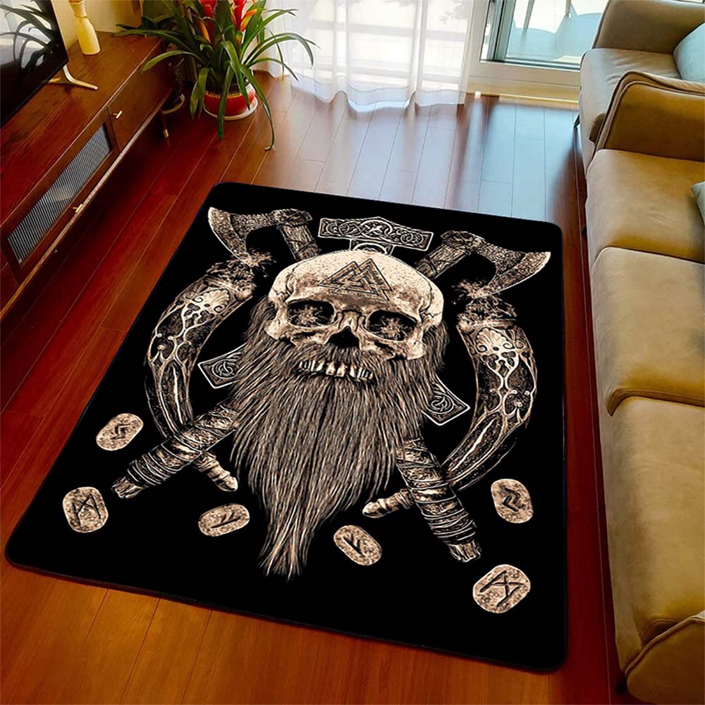 Viking Skull Warrior Area Rug