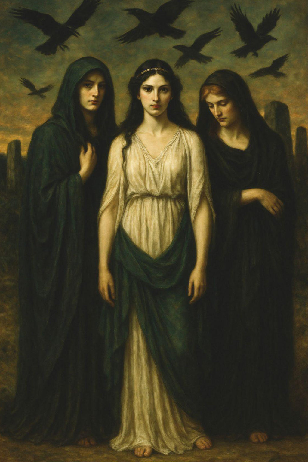 The Three Fates Greek Mythology Canvas Wall Art
