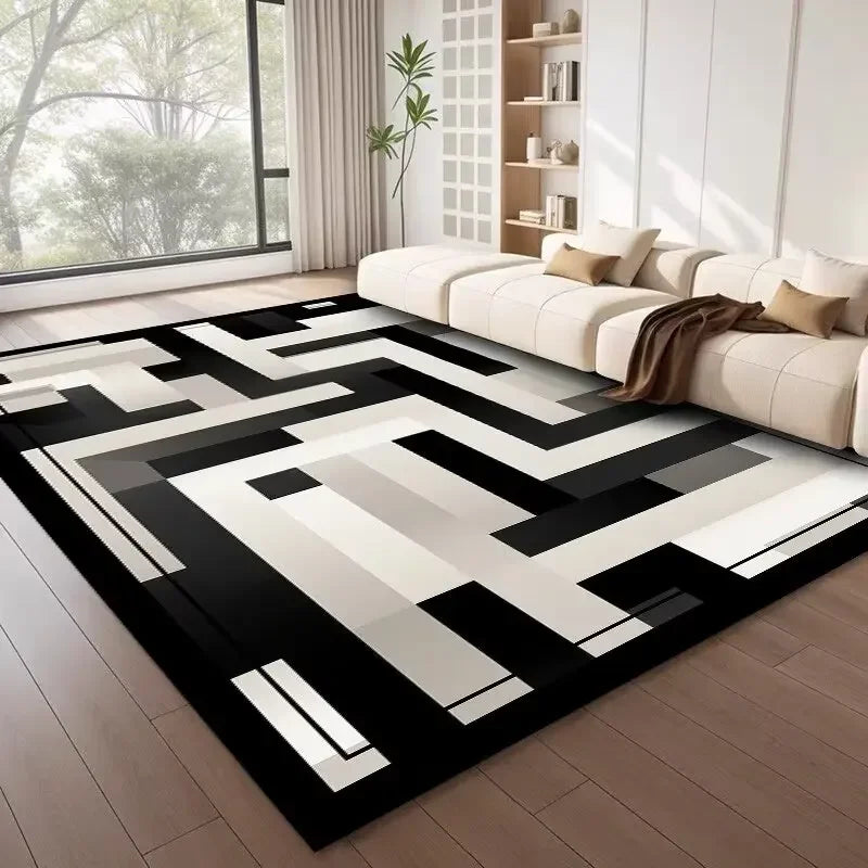 Nordic Maze Monochrome Area Rug